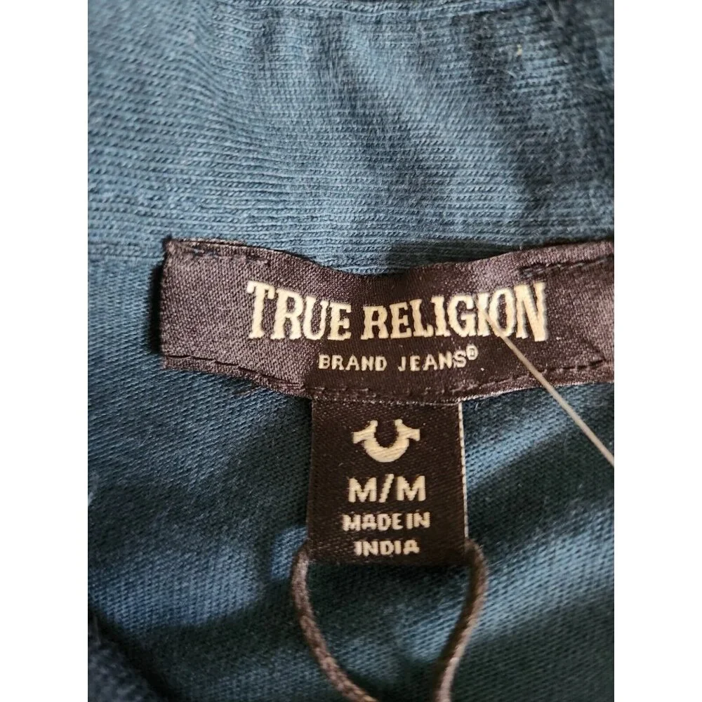 True Religion Polo Shirt Mens‎ Green Short Sleeve Collared Neck Classic Size M